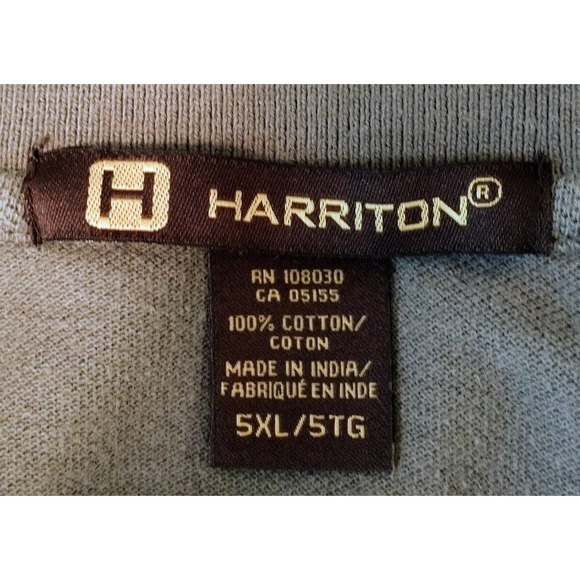 Harriton Short Sleeve Polo. Men's 5XL. Green. - Picture 3 of 5